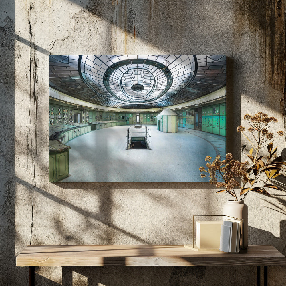 Verlassener Art-Deco-Kontrollraum | Leinwand