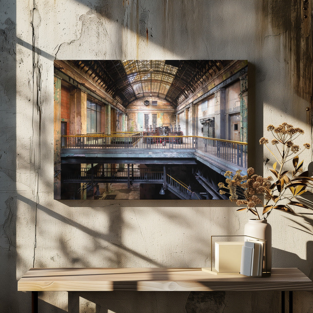 Industriehalle im Verfall | Leinwand