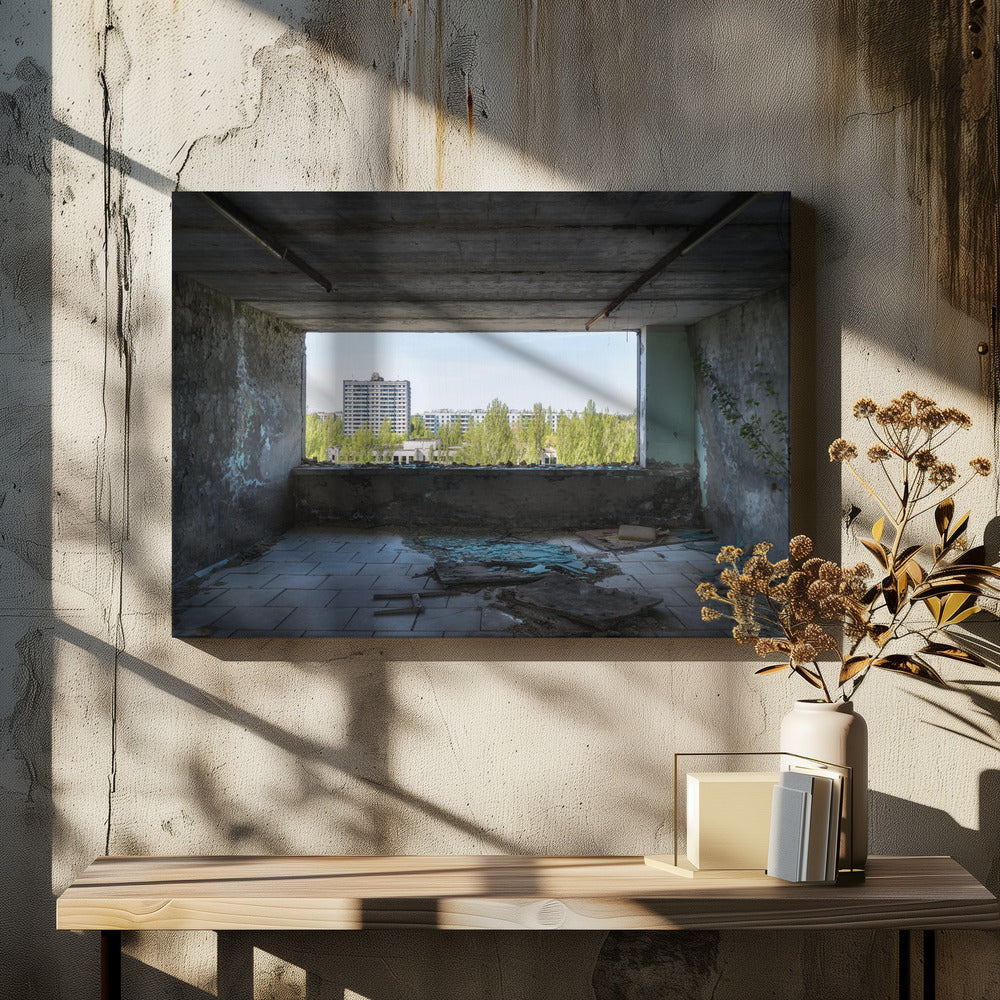 Blick auf Pripyat in Tschernobyl | Leinwand