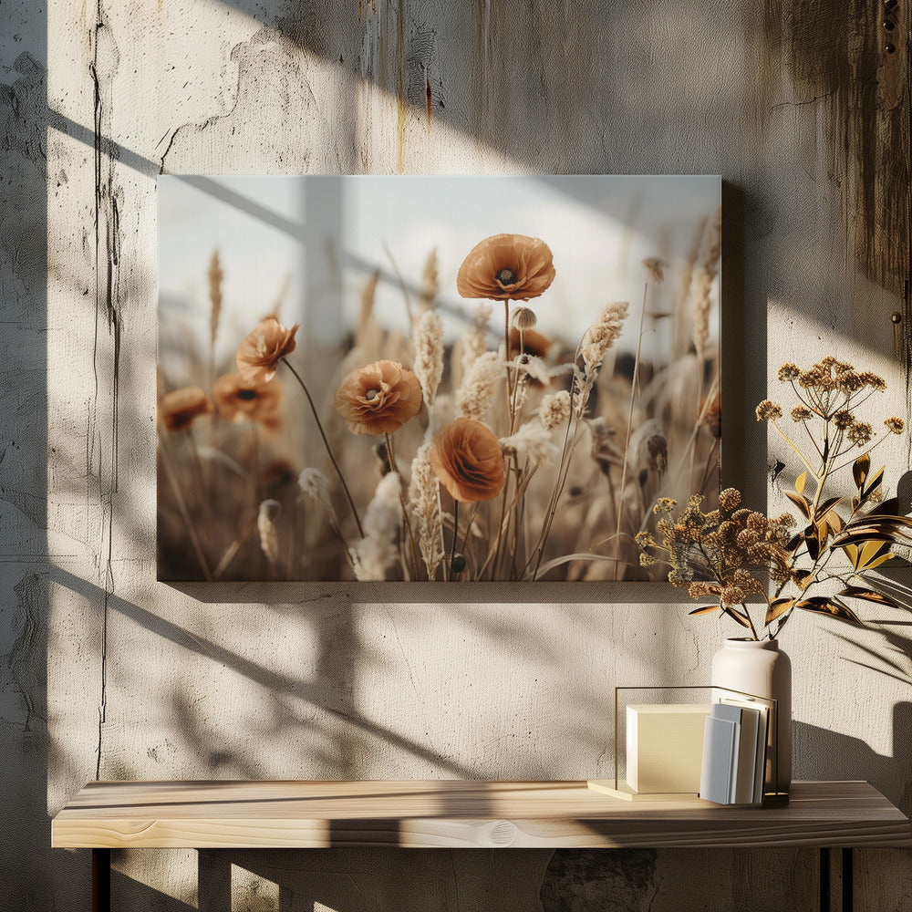 Mohnblumen im Wind | Leinwand