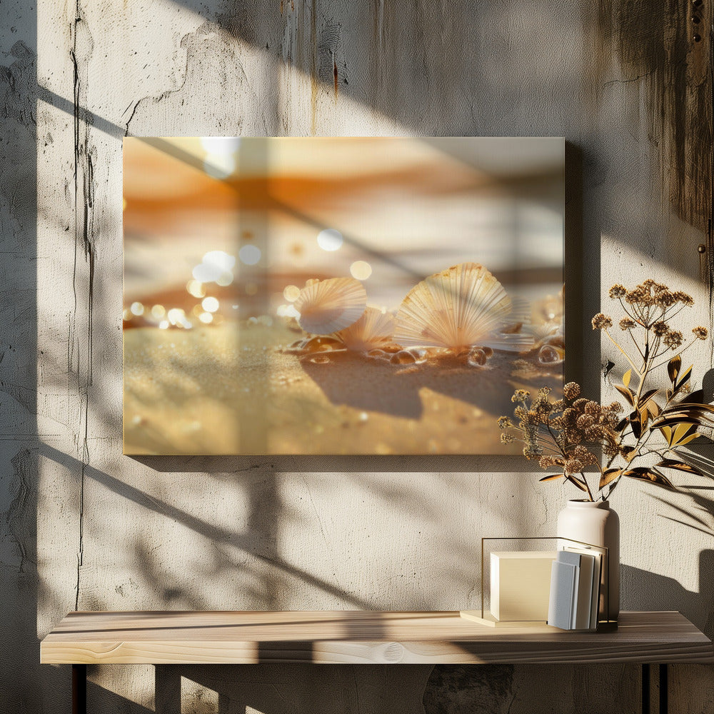 Sonnenbeschienene Muscheln | Leinwand