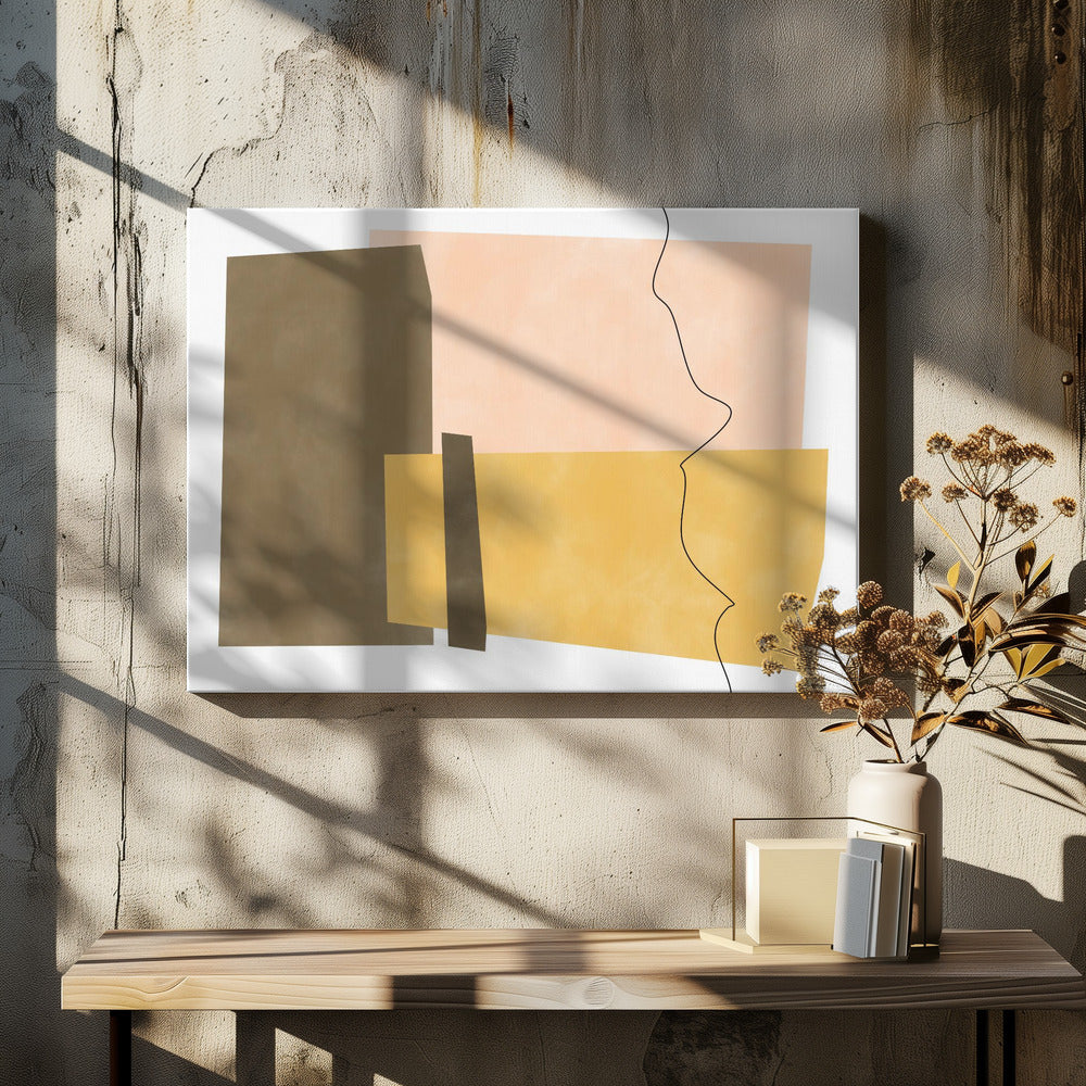 Geometrische Formen in Erdtönen | Leinwand