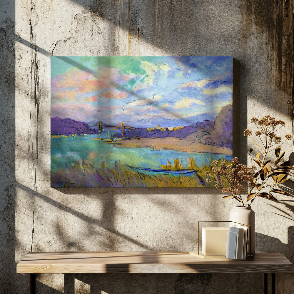 Ruhiger Flusshimmel | Leinwand