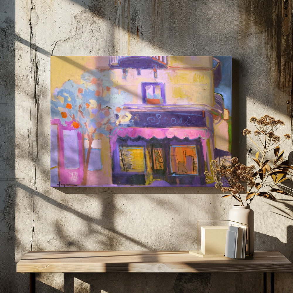 Lebendige Café-Szene | Leinwand