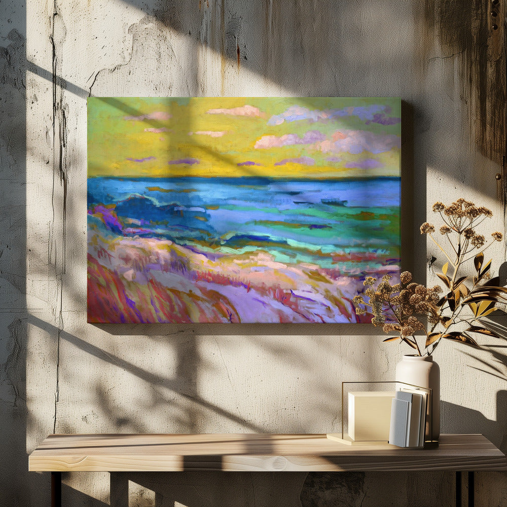 Küstenlandschaft bei Sonnenuntergang | Leinwand