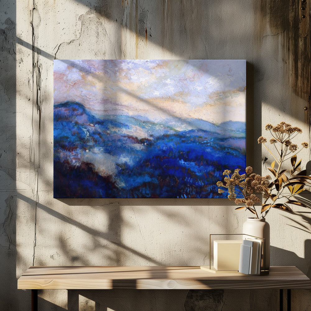Ätherische Blaulandschaft | Leinwand