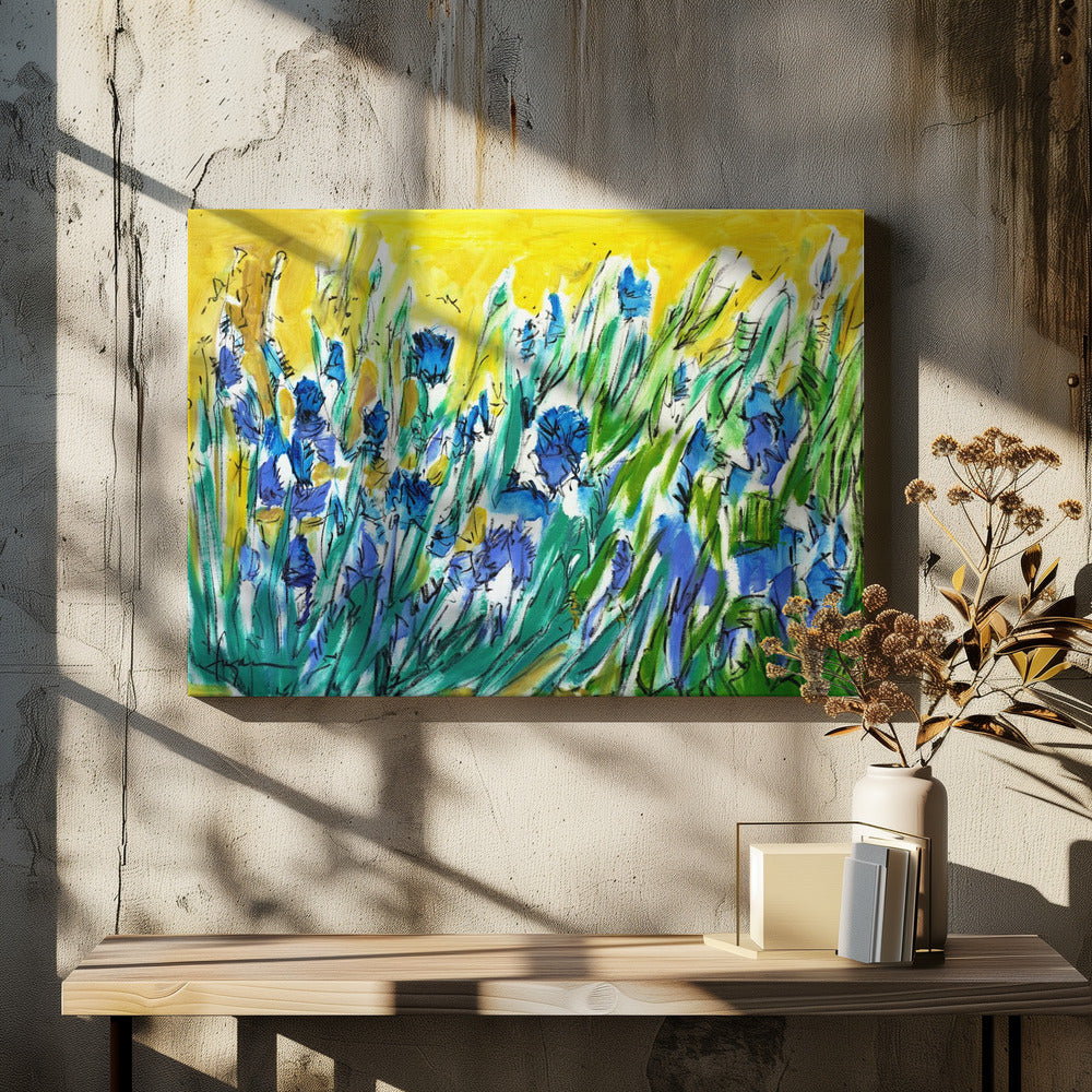 Explosion blauer Blüten | Leinwand