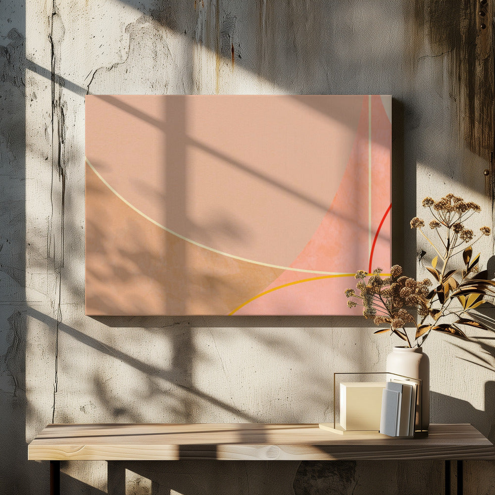 Mid Century Currygelb Blush Frühling | Leinwand