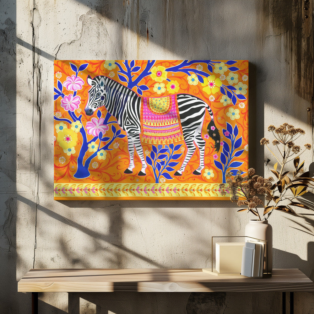 Zebra's Vibrant Dream | Canvas