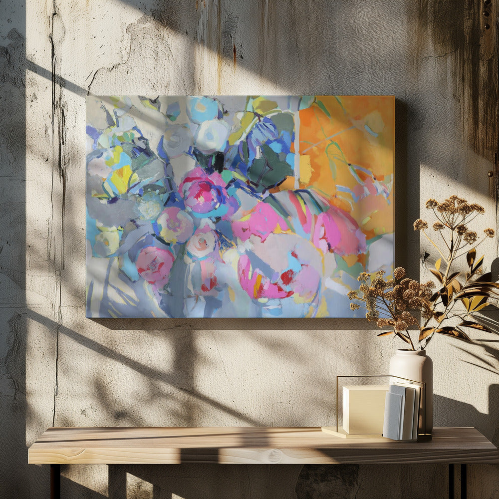 Glas und Rosen | Leinwand
