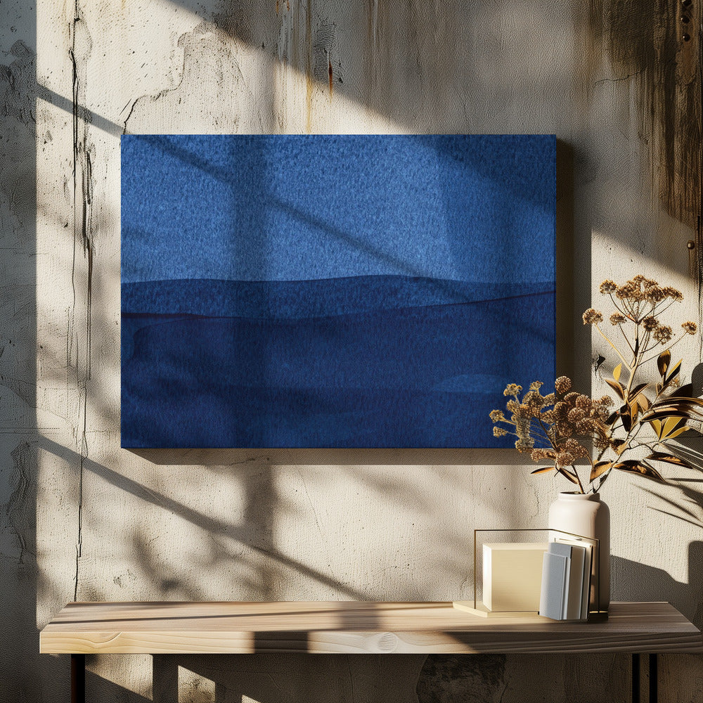 Blue Texture Flowing Vertical Lines | Canvas