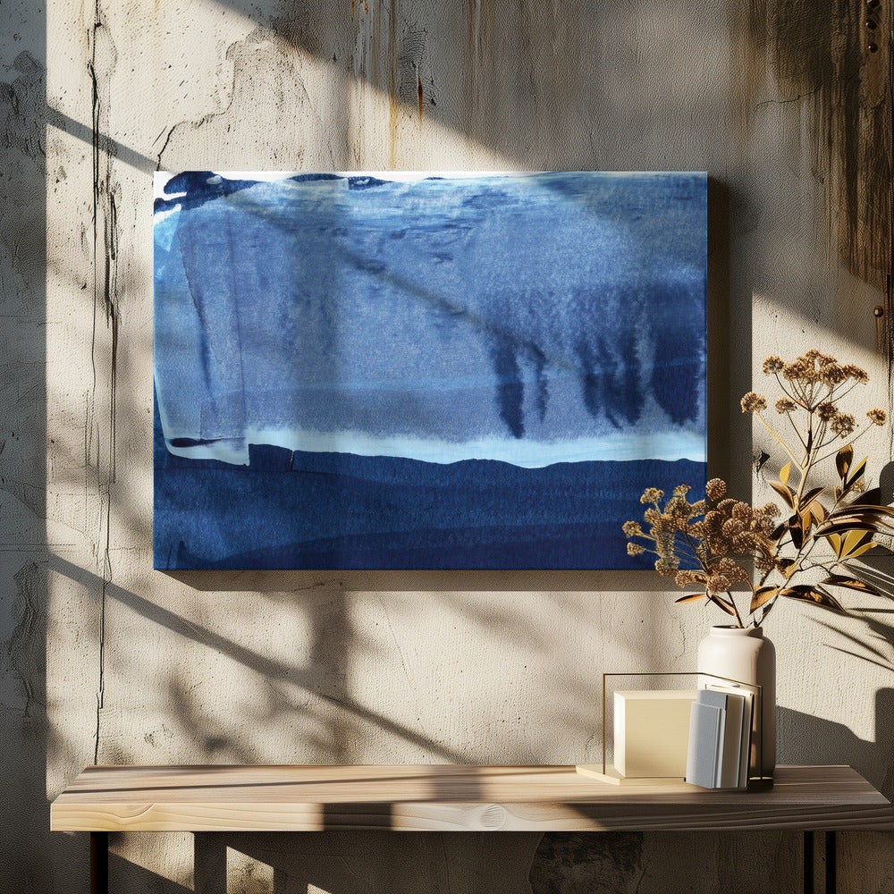 Blue Texture Flowing Vertical Lines | Canvas