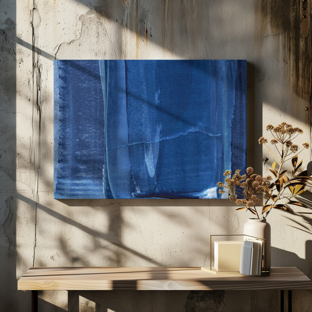 Blue Texture Flowing Vertical Lines | Canvas