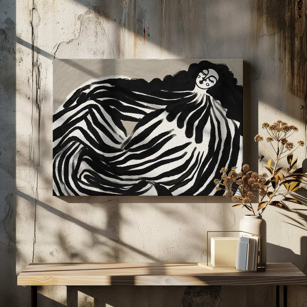 Monochrome Wellen | Leinwand