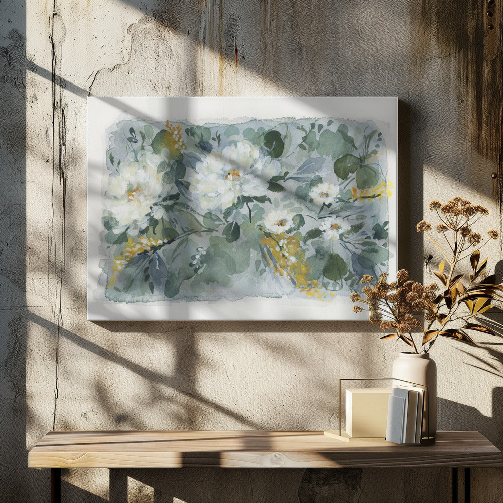 Weißer Blumenstrauß | Leinwand