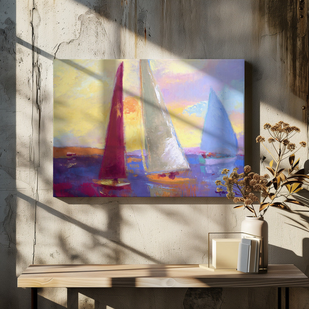 Sonnenuntergangssegel | Leinwand