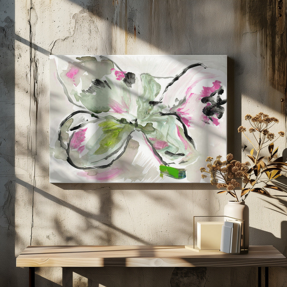 Abstrakt Lila Violett Rosa Farbtöne Floral 2 | Leinwand
