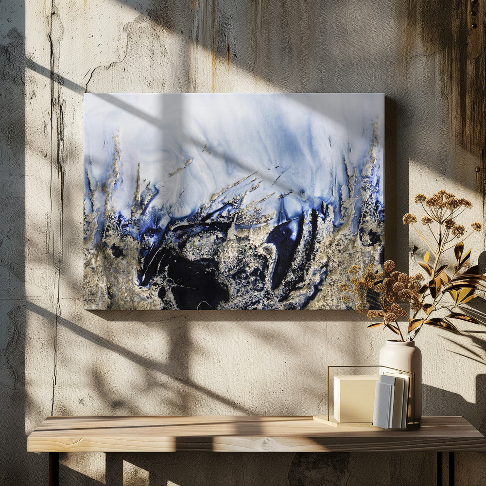 Dramatische Kunst - Goldene Felsen | Leinwand