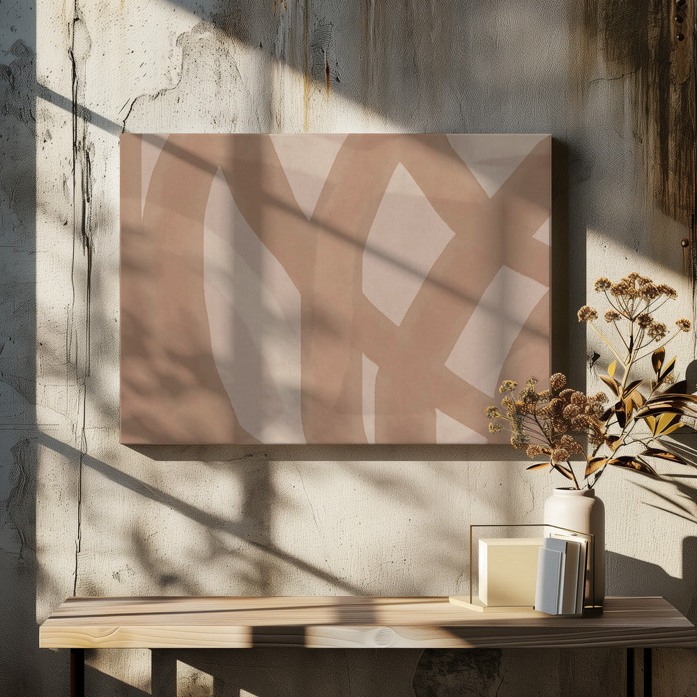 Neutrales abstraktes Aquarell in Nude und Pastell 9 | Leinwand