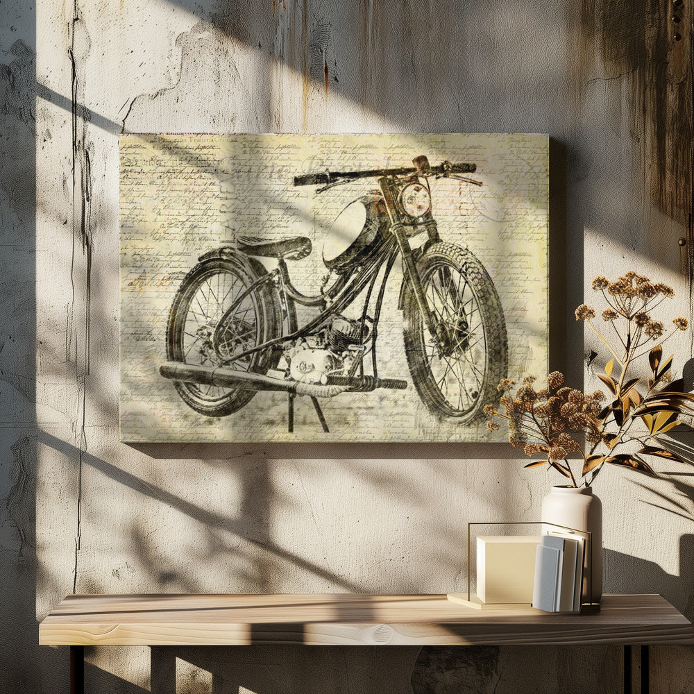 altes Motorrad | Leinwand