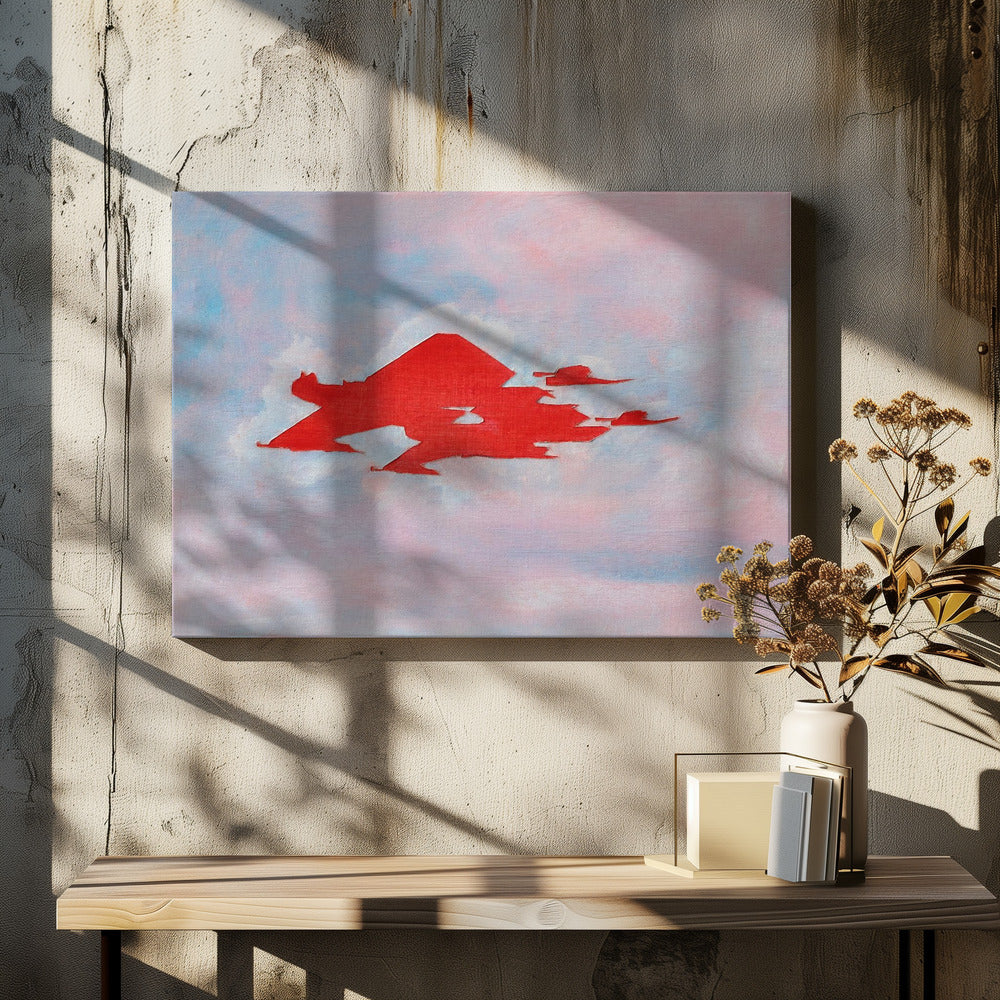 UAP Rot, Bewölkter Himmel | Leinwand