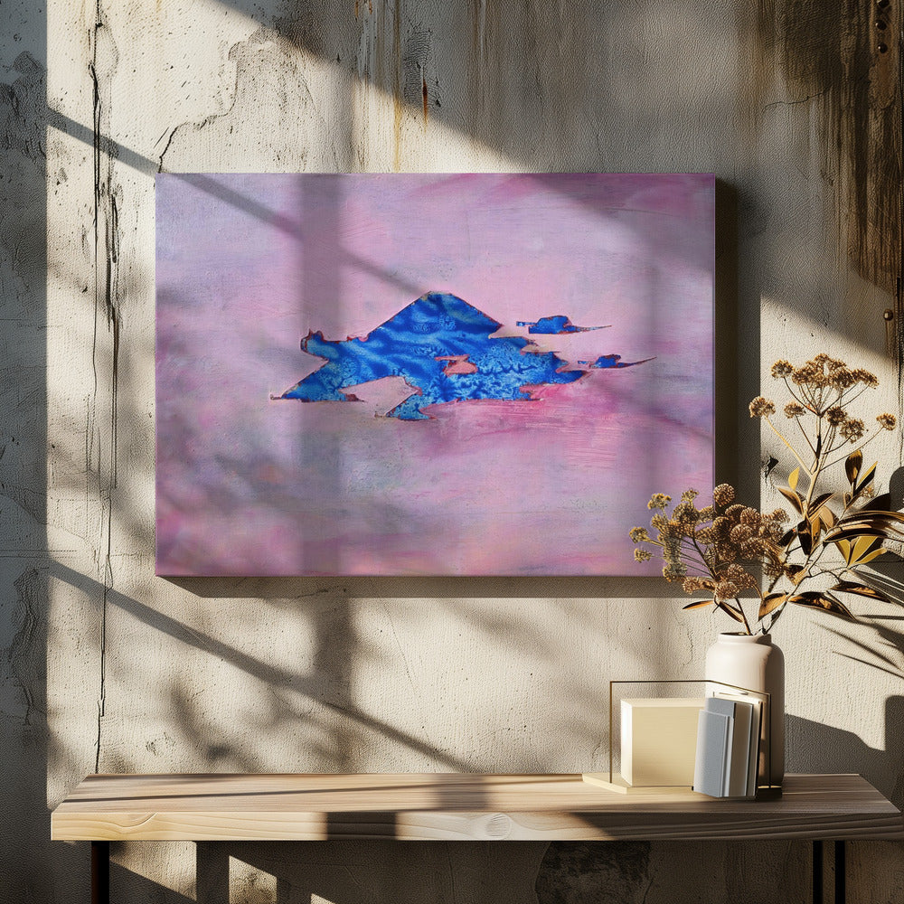 UAP, Blau, Rosa Himmel | Leinwand