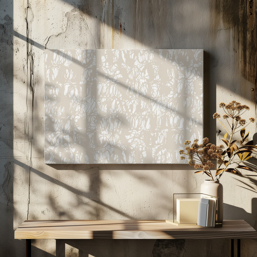 Abstrakte Tintenwirbel Beige 1 | Leinwand