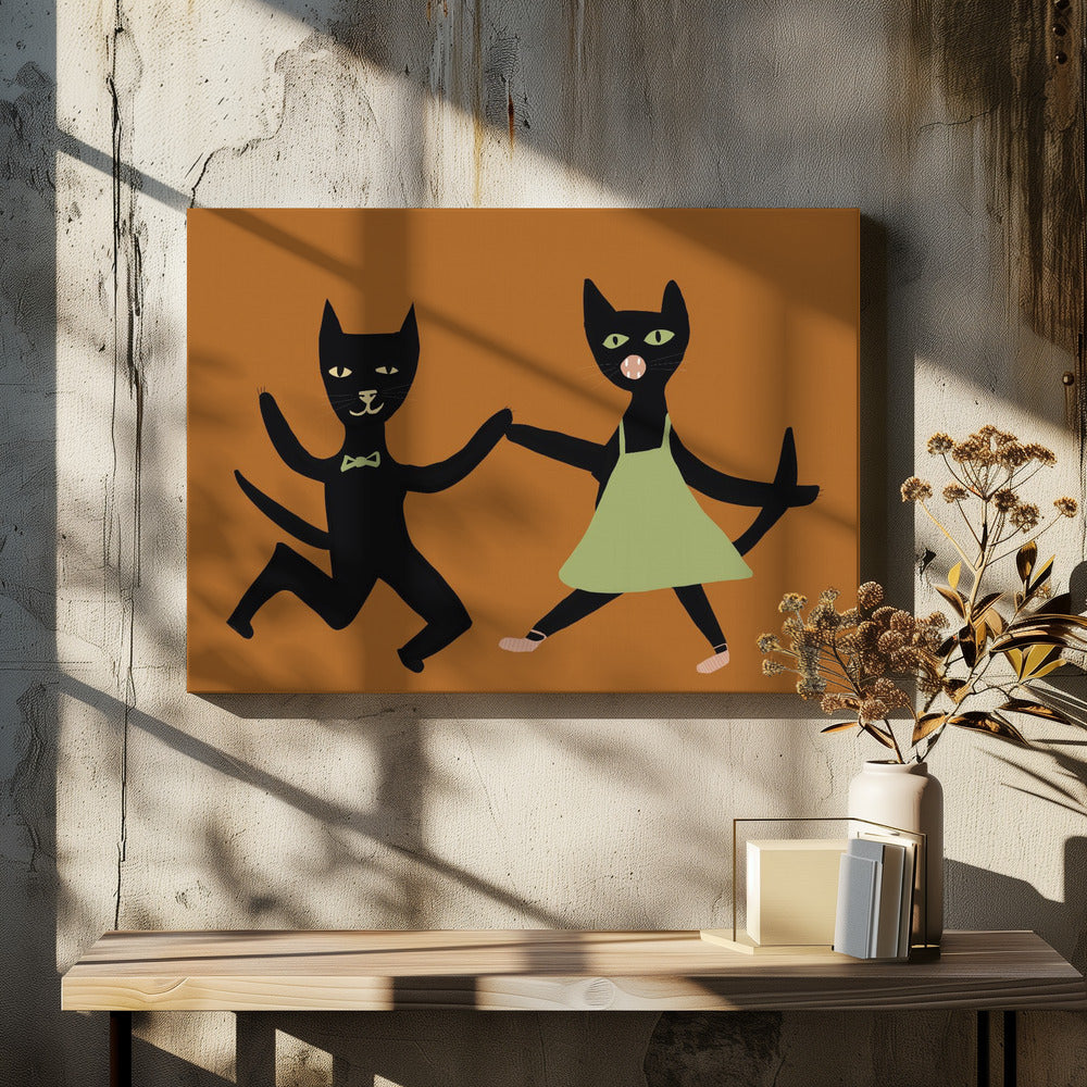 Tanzende Katzen | Leinwand
