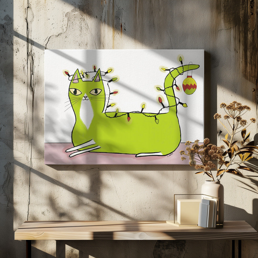 Weihnachtskatze | Leinwand