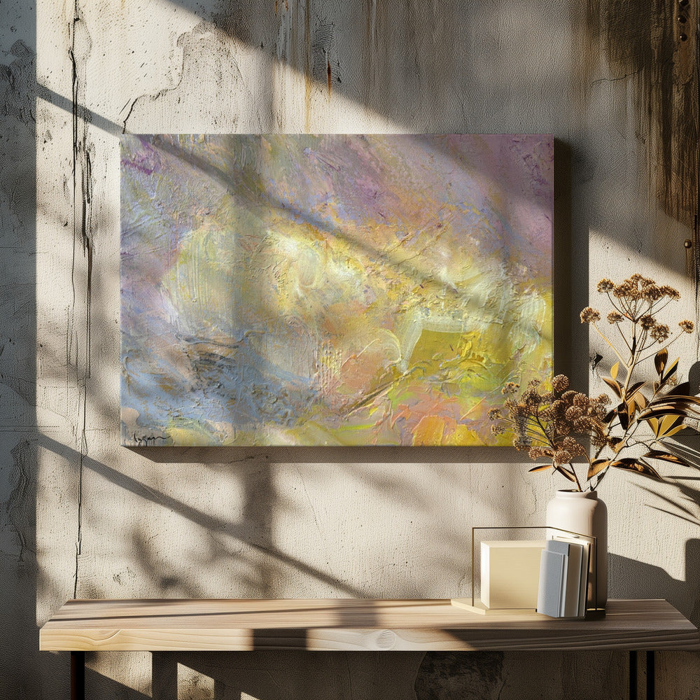 Schwebendes goldenes Abstrakt | Leinwand