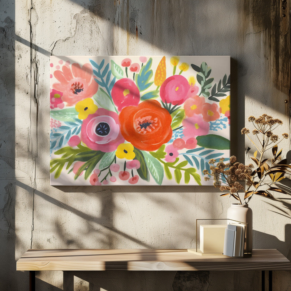 Verspielter Blumenstrauß | Leinwand