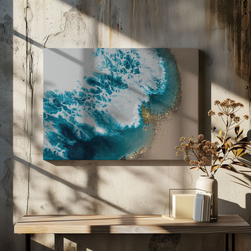 Aerial Beach - Sonnenuntergangsstrand | Leinwand
