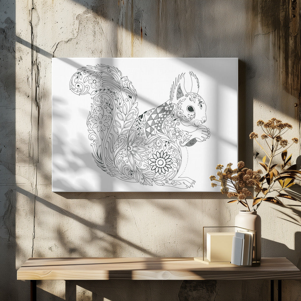Verziertes Eichhörnchen-Design | Leinwand