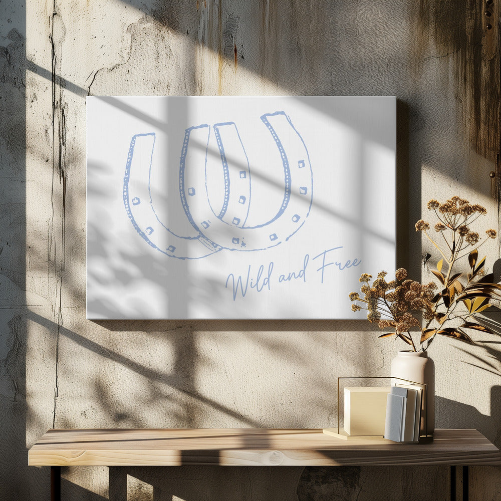 Hufeisen Wild and Free Blau | Leinwand