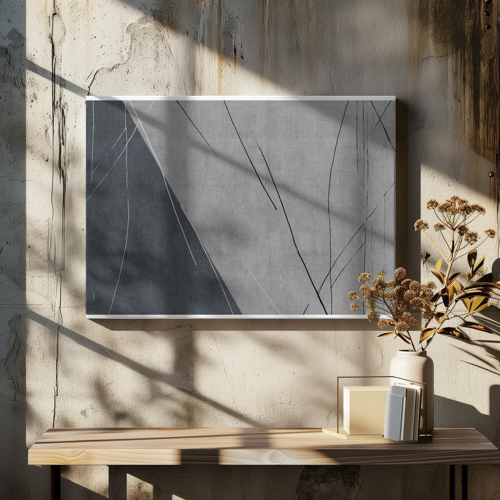 Abstrakte Linien auf Grau | Leinwand