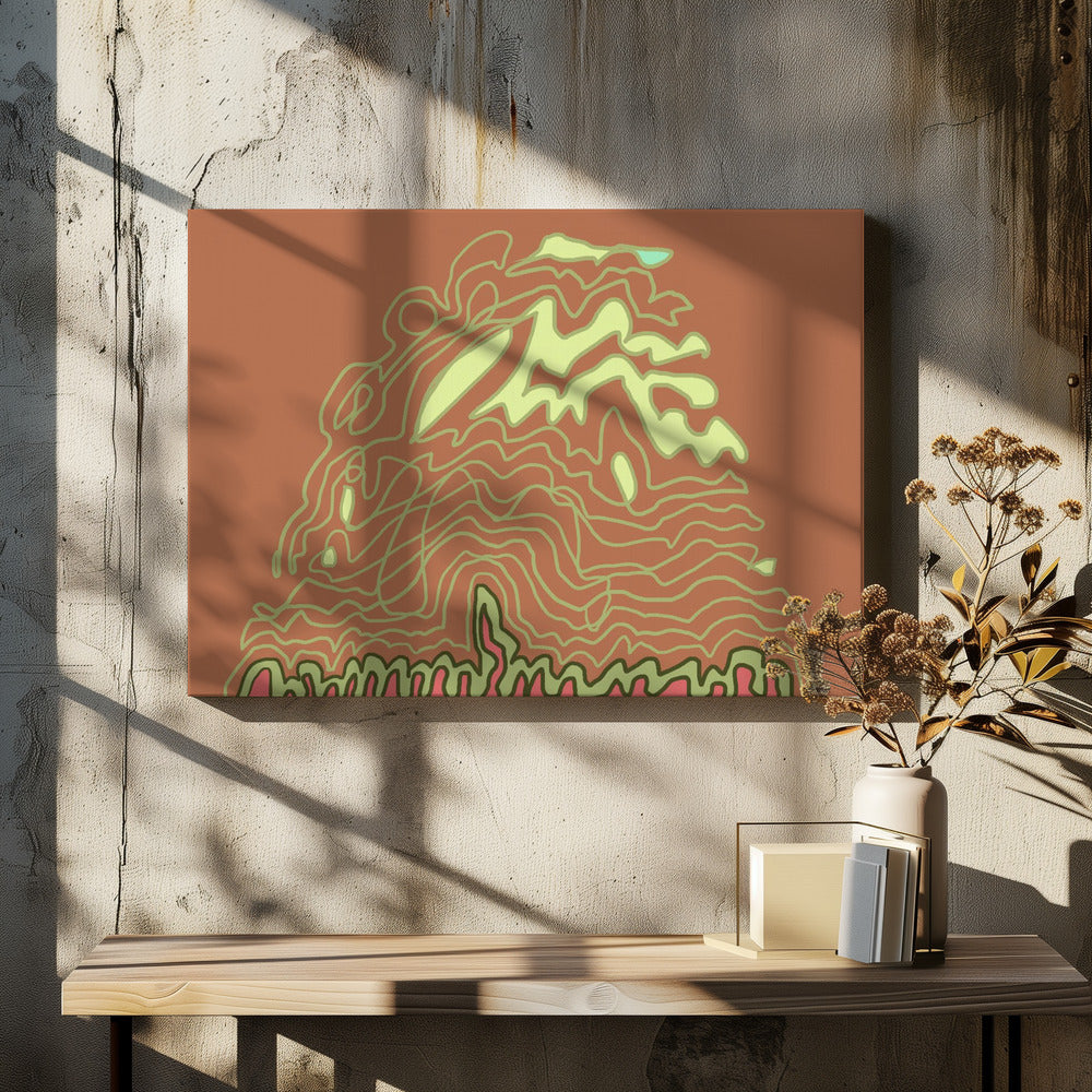 Line Drawing Rusts brownns | Canvas