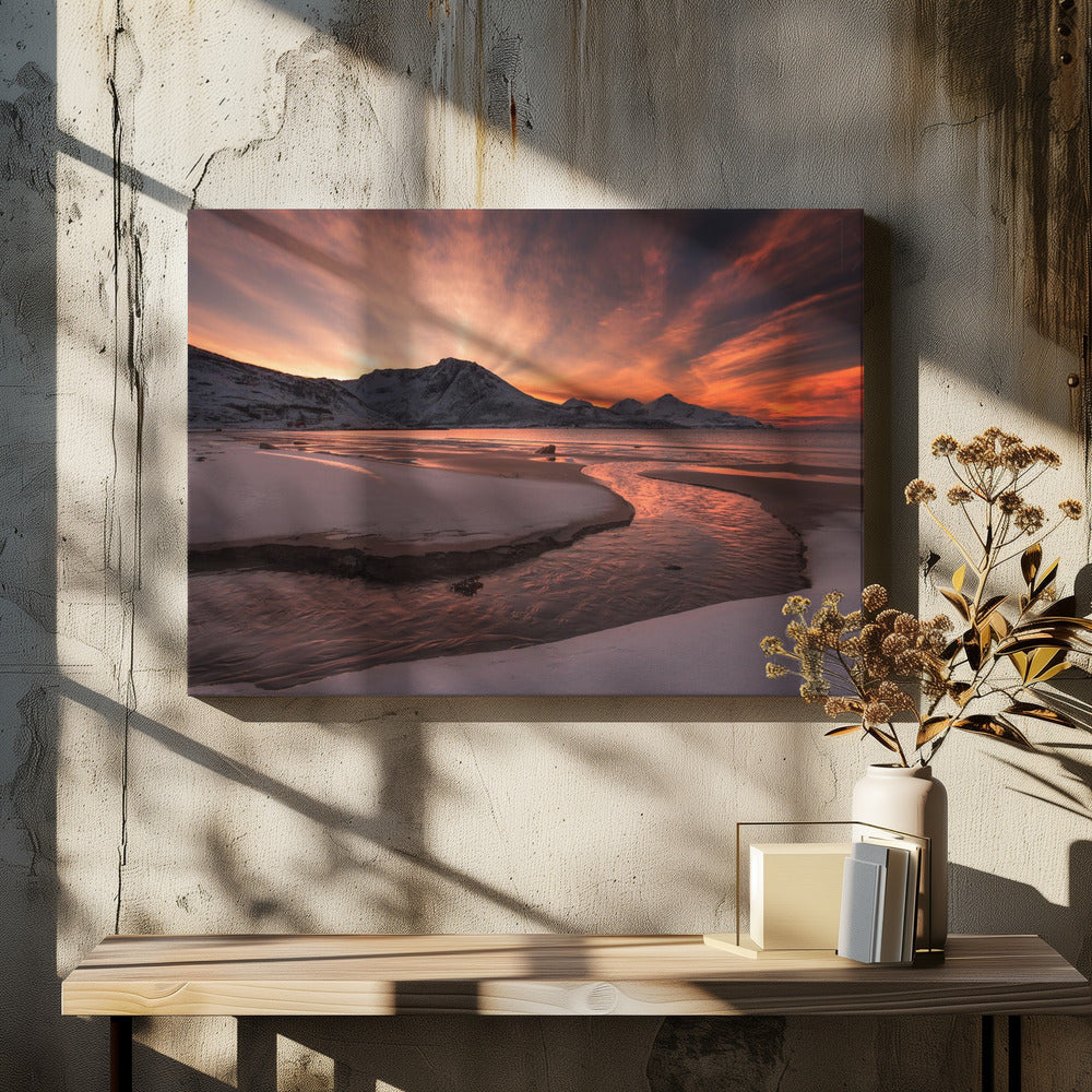 Goldener Sonnenuntergang | Leinwand