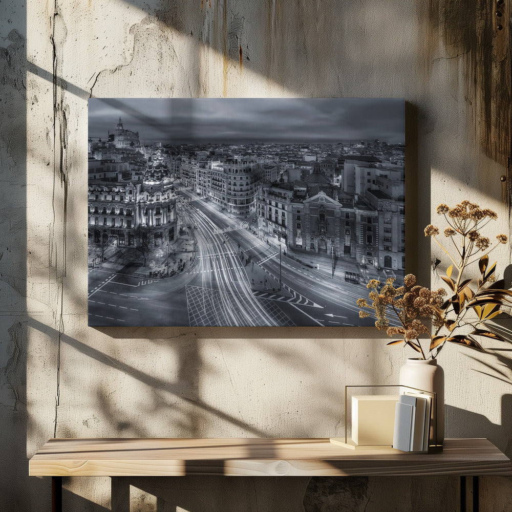 Lichter der Stadt Madrid | Leinwand