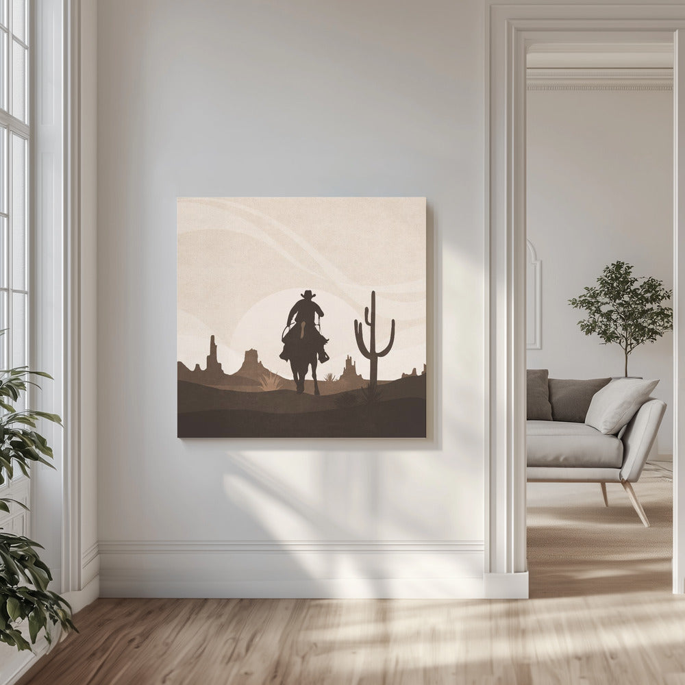 Cowboy's Distant Ride | Canvas