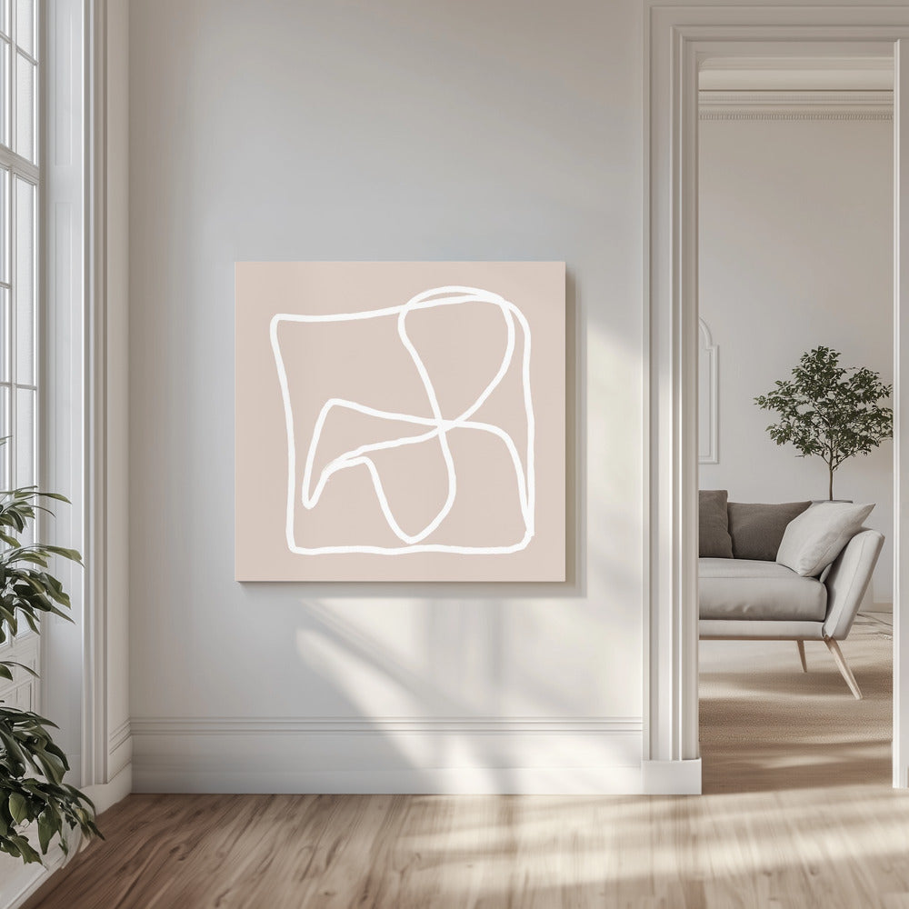 Beige abstrakte Linien | Leinwand