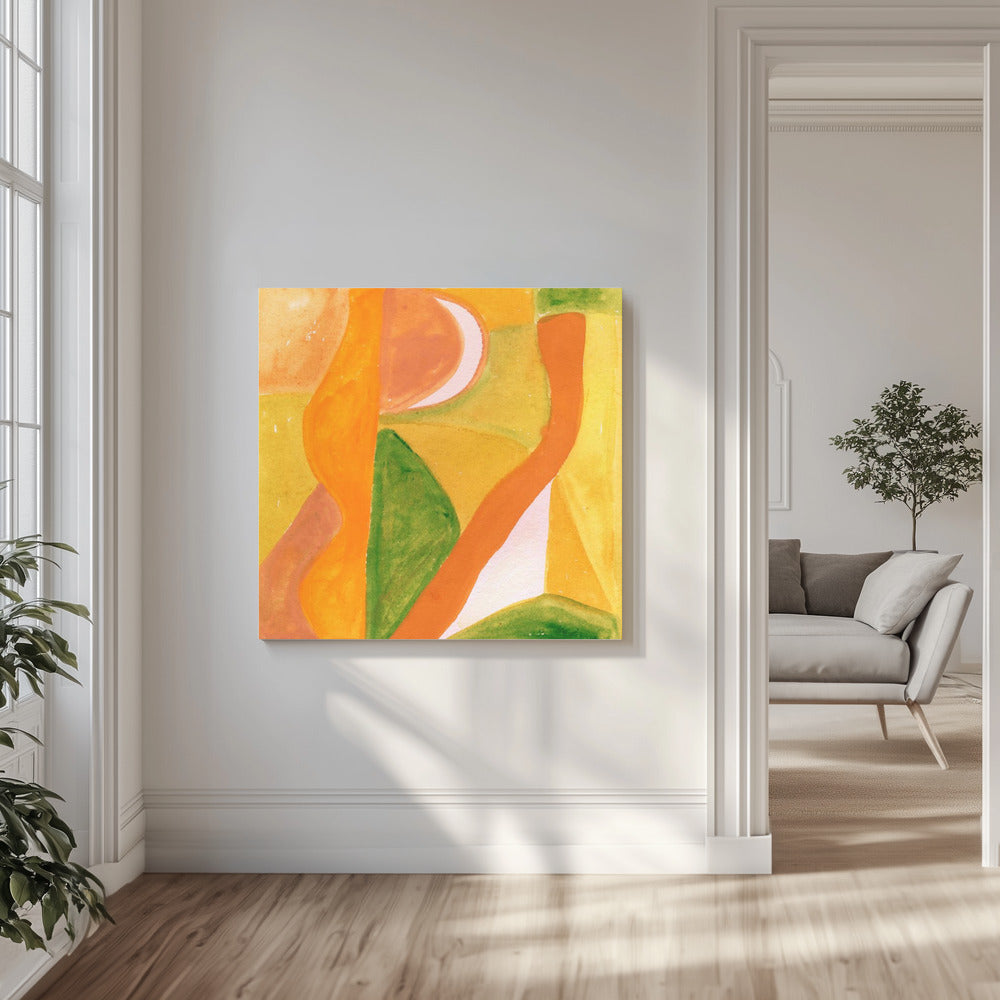 Orange und Golden Abstrakt | Leinwand