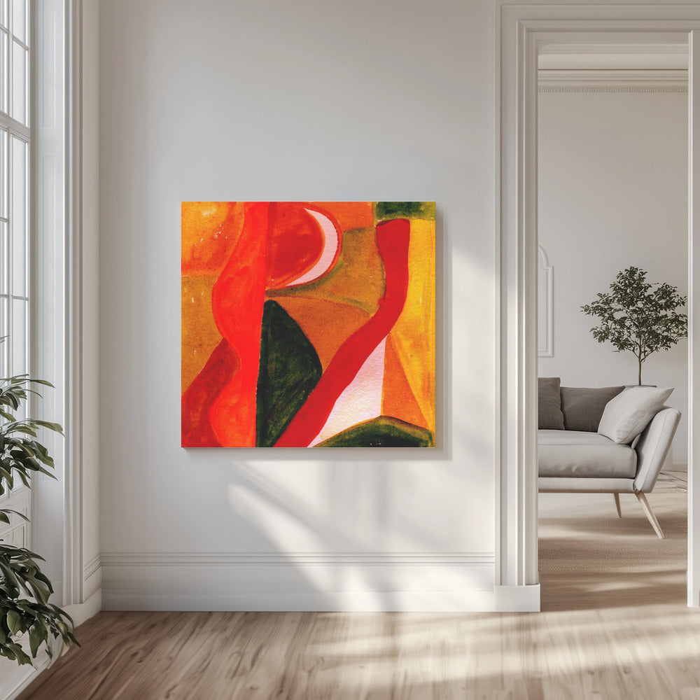 Rot und Gold Abstrakt | Leinwand