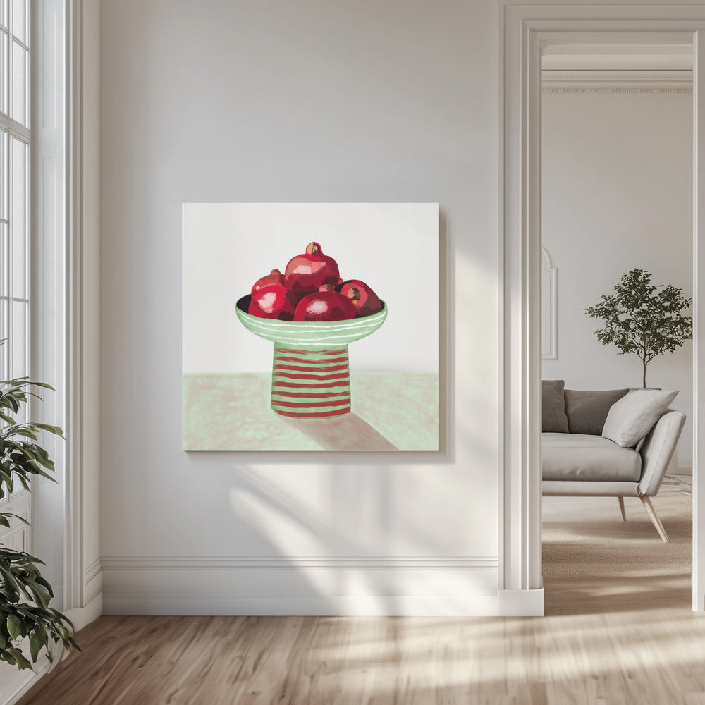 Granatapfel-Obstschale | Leinwand