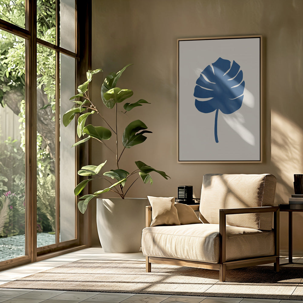 Monstera Canvas Blue | Poster