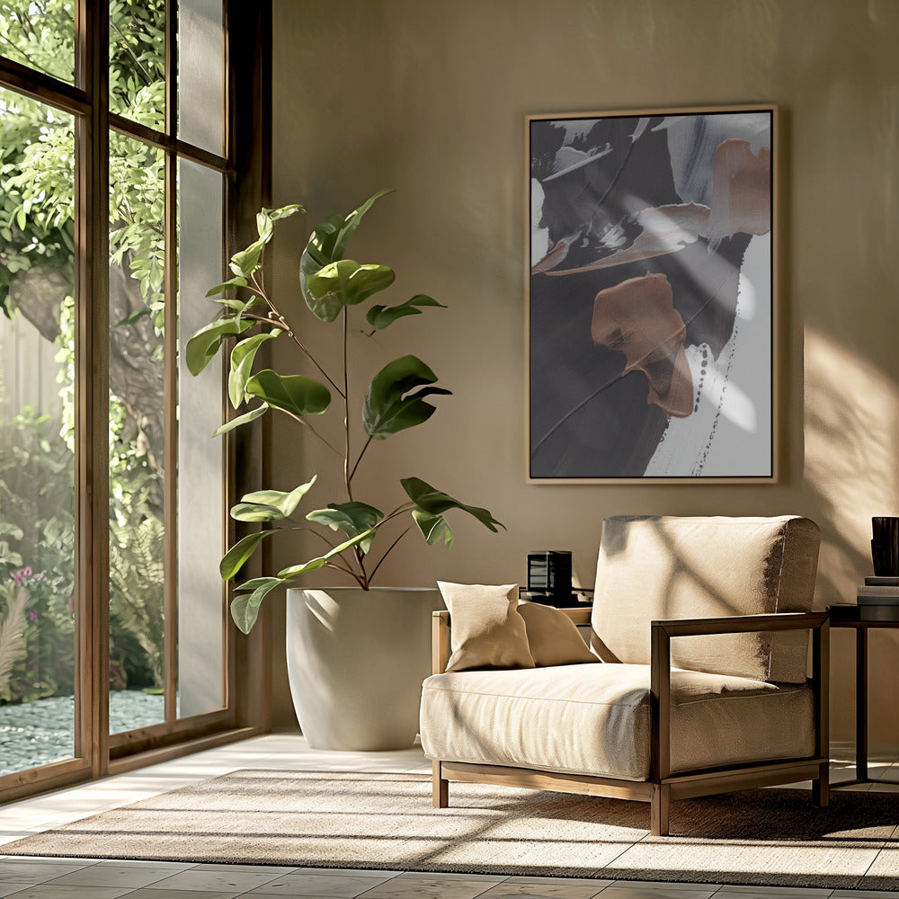 Dynamic Brushstrokes in Brown and Copper | Poster