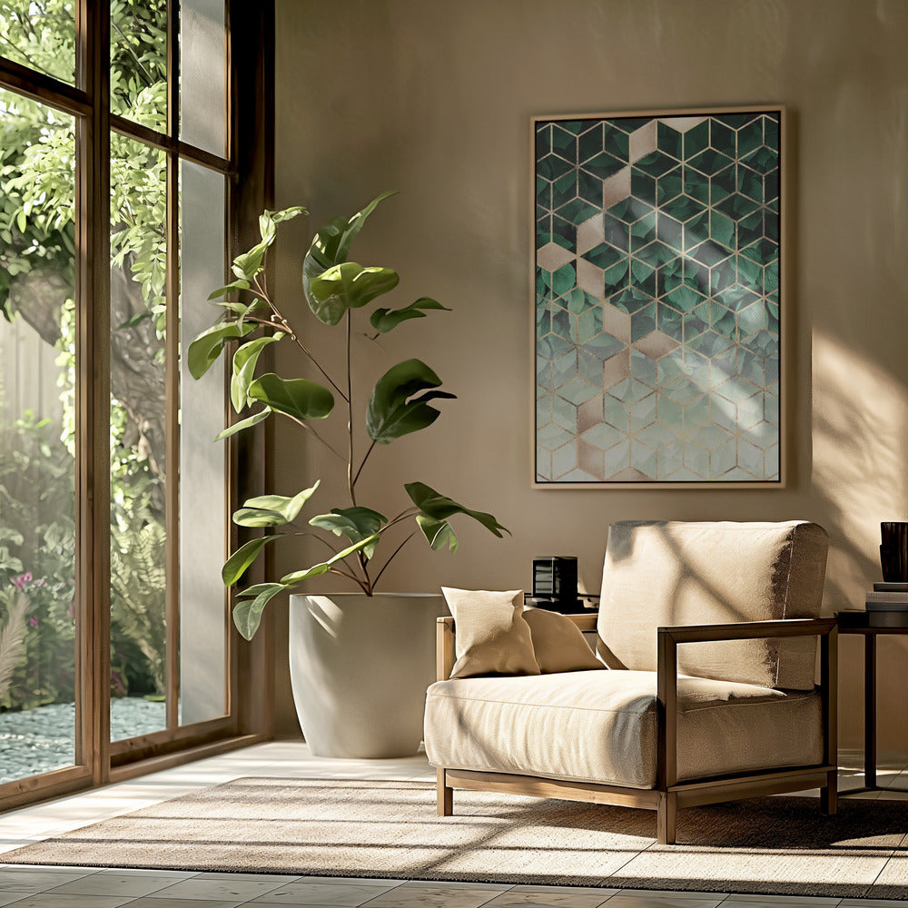 Leaves And Cubes | Poster