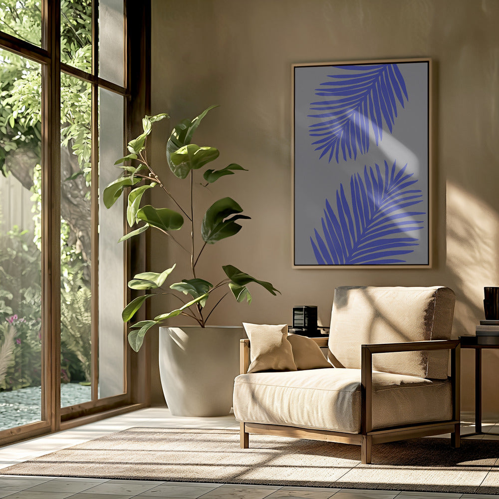 PALM LEAF 02 SOFT GRAY | Poster