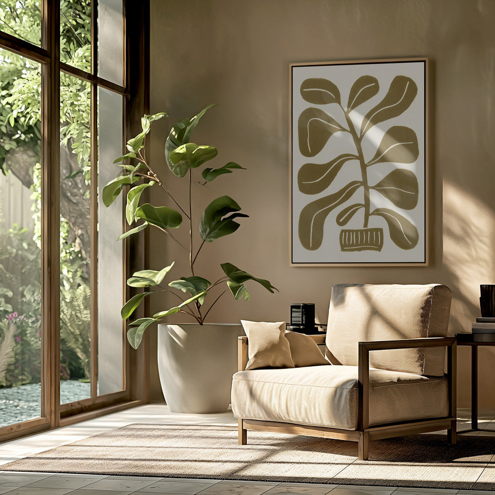 Linocut Houseplant #2 | Poster