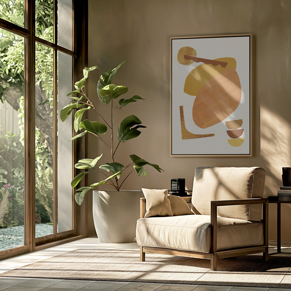 Abstract Collage With Warm Shapes | Poster