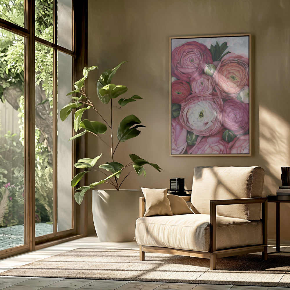 Arleth ranunculus bouquet in warm pink | Poster